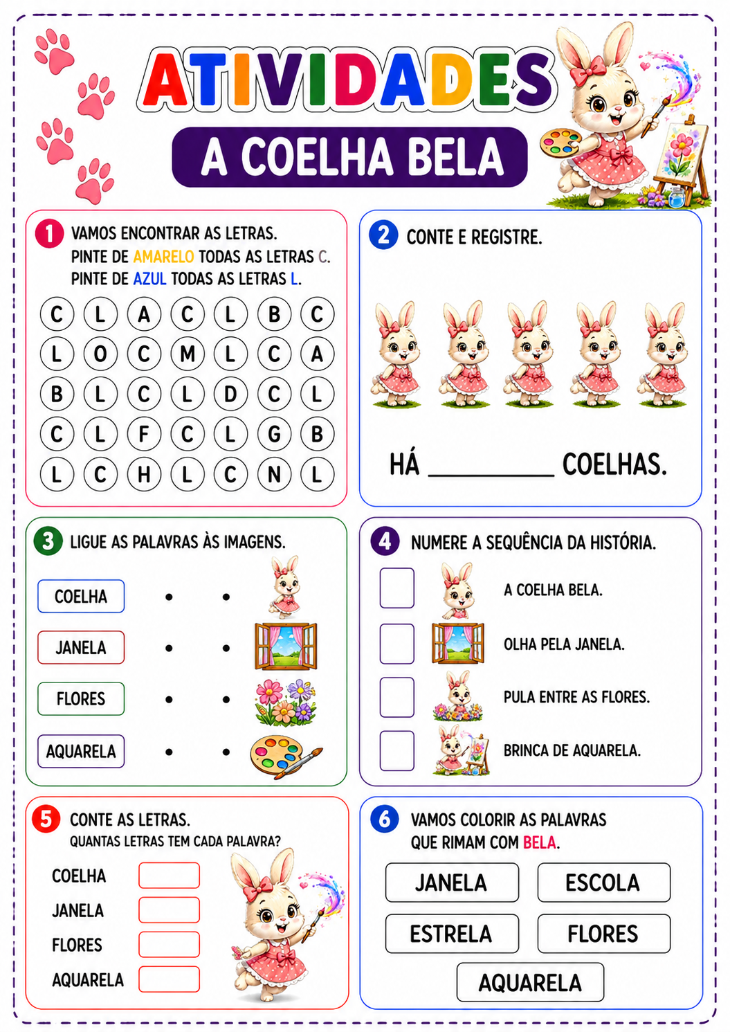 A Coelha Bela — atividades