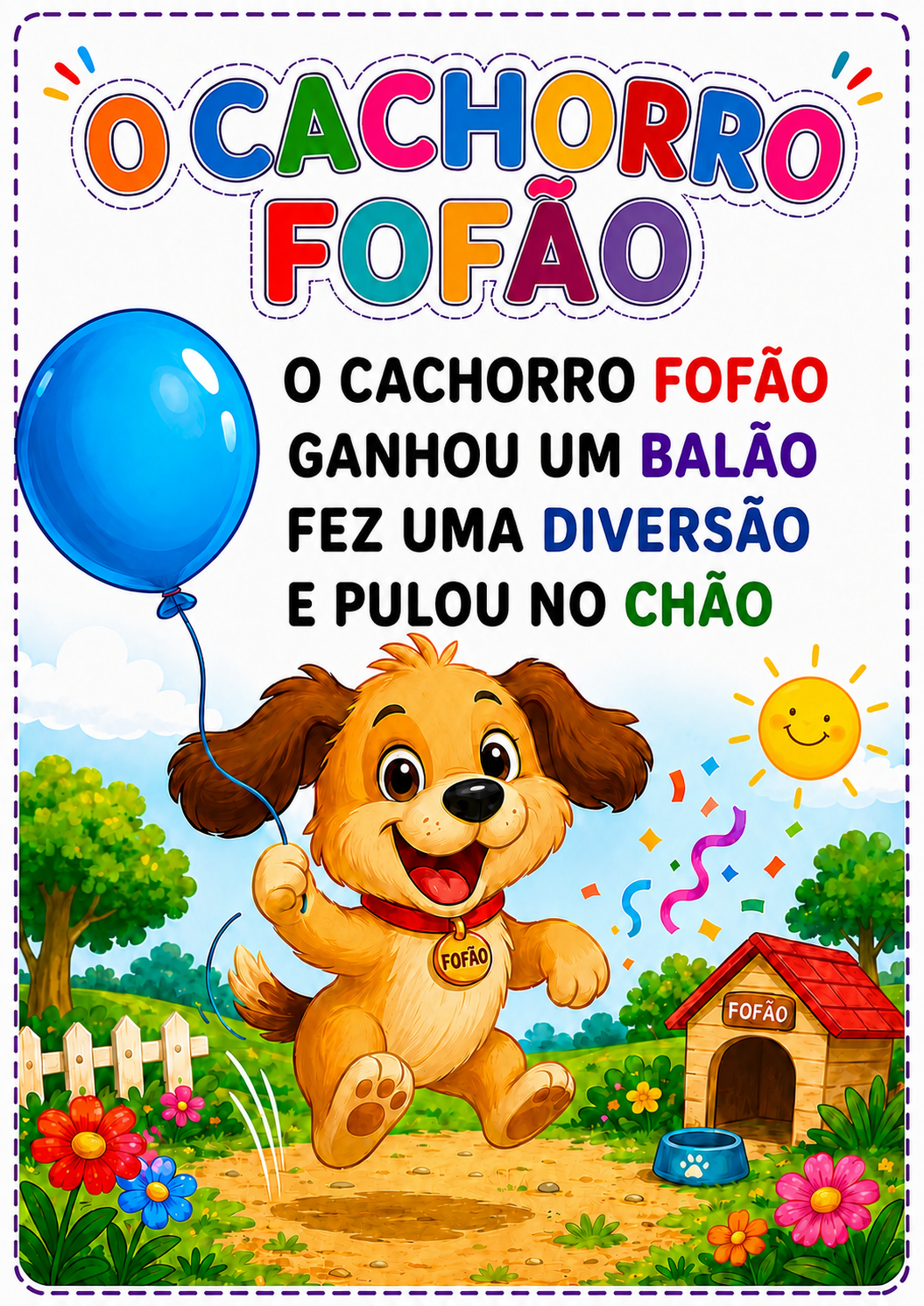 O Cachorro Fofão — história rimada