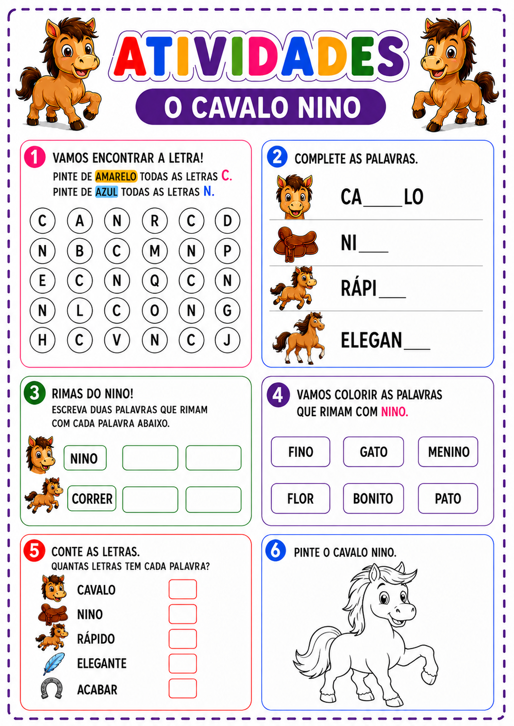 O Cavalo Nino — atividades